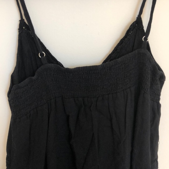 Velvet cotton mini dress with lace trim - Picture 4 of 4